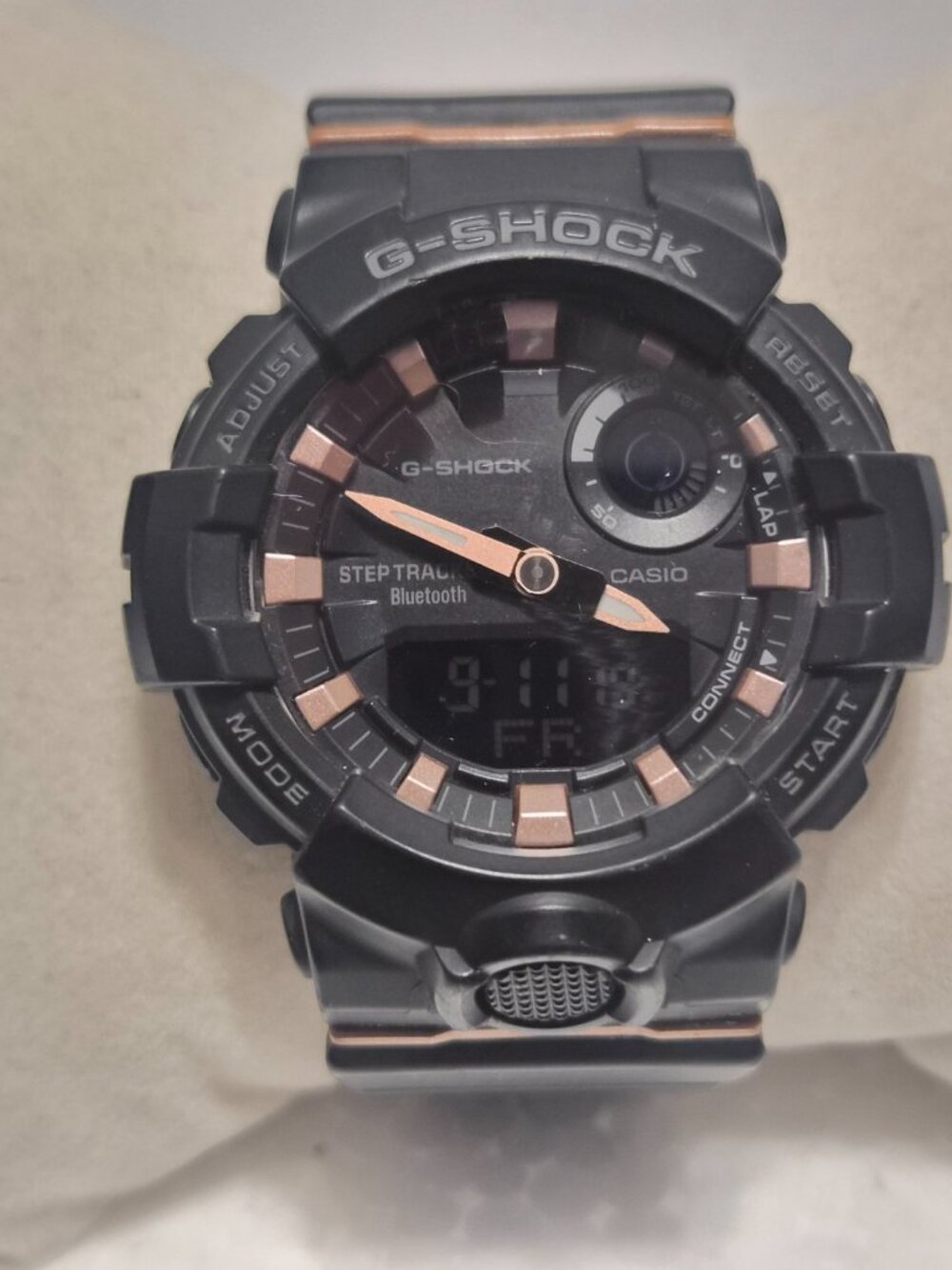 Casio G Shock Black and rose gold Bluetooth